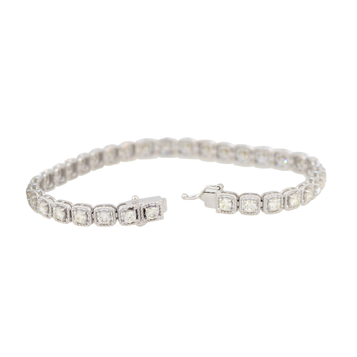14kt White Gold Diamond Link Bracelet