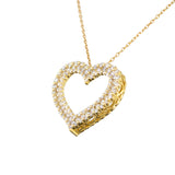14kt Yellow Gold Open Heart Diamond Pendant