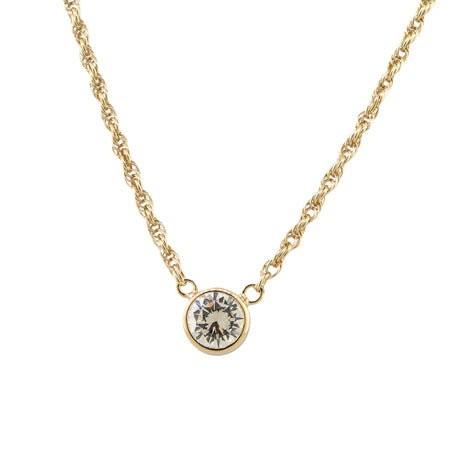 14kt Yellow Gold Single Diamond Pendant