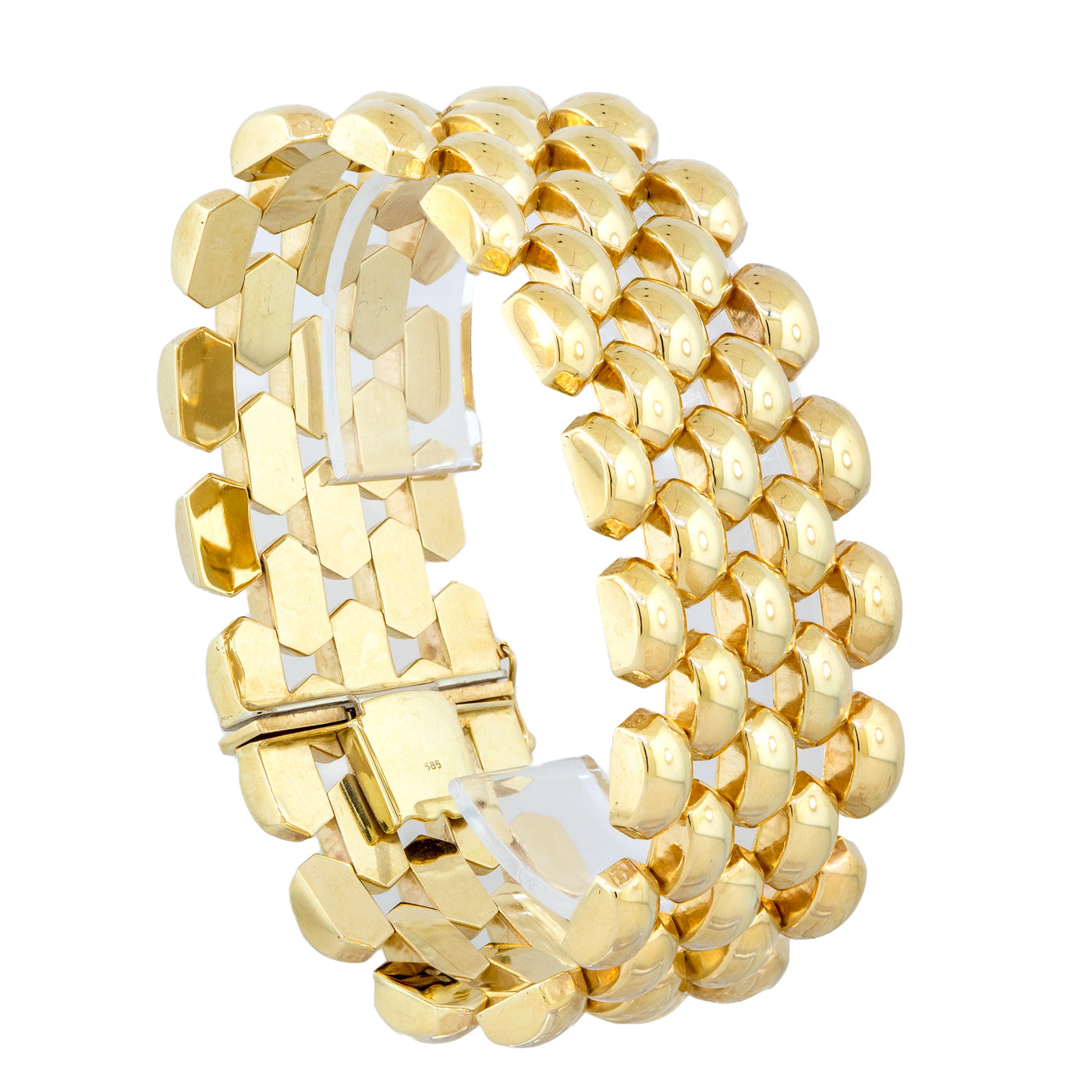 14k Yellow Gold Diamond Panther Hook Bangle Bracelet DBR-23109