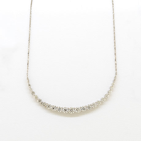 18K White Gold Diamond Smile Necklace