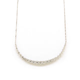 18K White Gold Diamond Smile Necklace