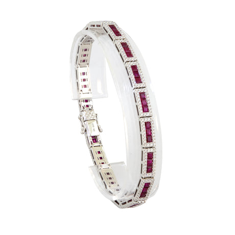 18kt White Gold Ruby & Diamond Bracelet