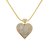 18kt Yellow Gold Puff Diamond Heart Pendant