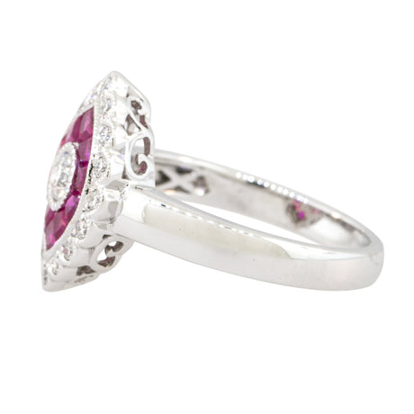 18kt White Gold Ruby & Diamond ring