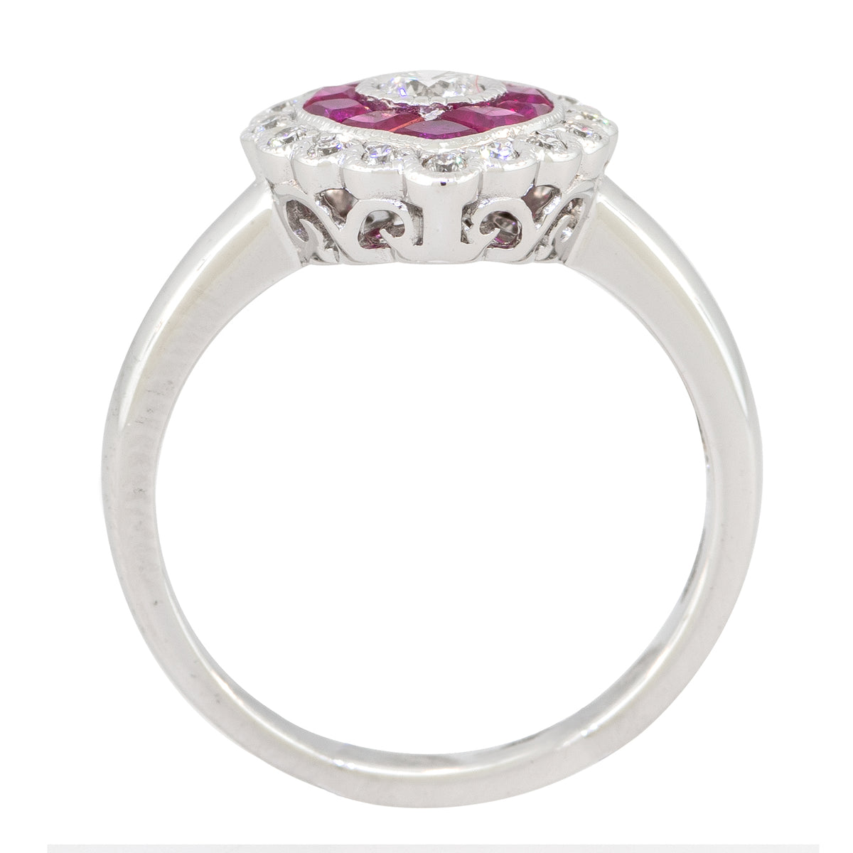 18kt White Gold Ruby & Diamond ring