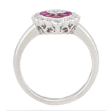 18kt White Gold Ruby & Diamond ring