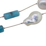 Baroque Pearls With Turquoise Beads