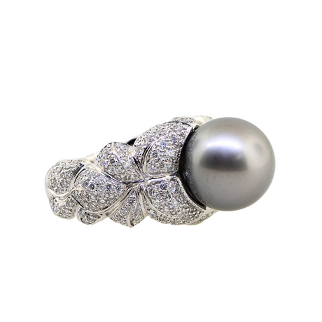 18KW Tahitian Pearl Ring