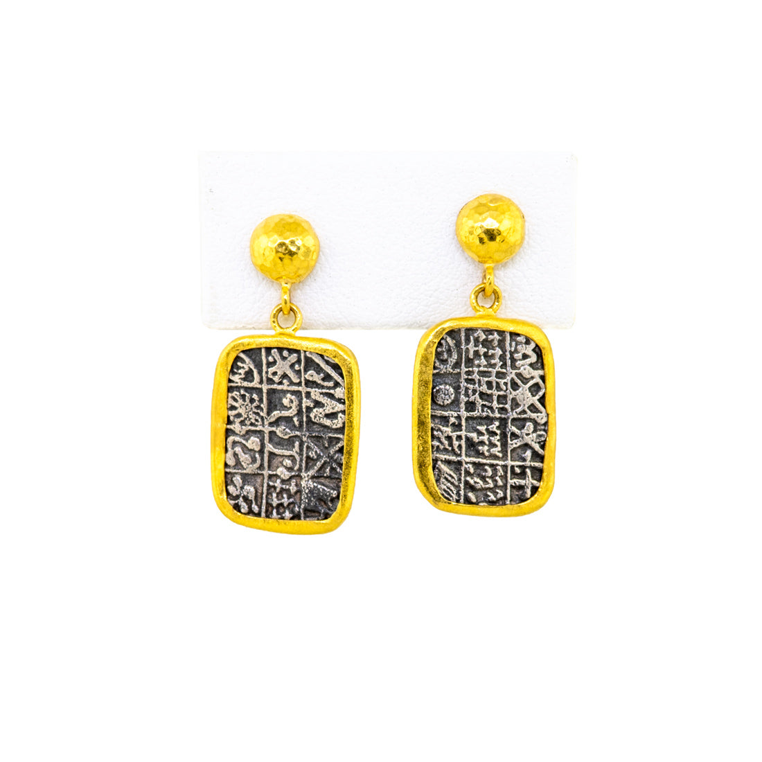 24kt Gold and Sterling Silver Talisman Earrings