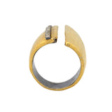 24kt Gold and Sterling Silver Wide Band with Diamonds