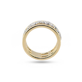 14K White & Yellow Gold 3 Row Diamond Ring