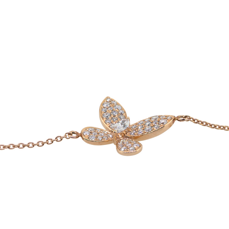18KR Diamond Butterfly Bracelet