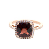 14KR Garnet & Diamond Ring