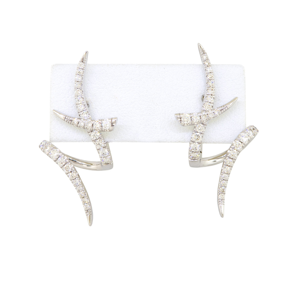 Gabriel & Co. 14kt white gold, Swirling 30mm Diamond Huggies