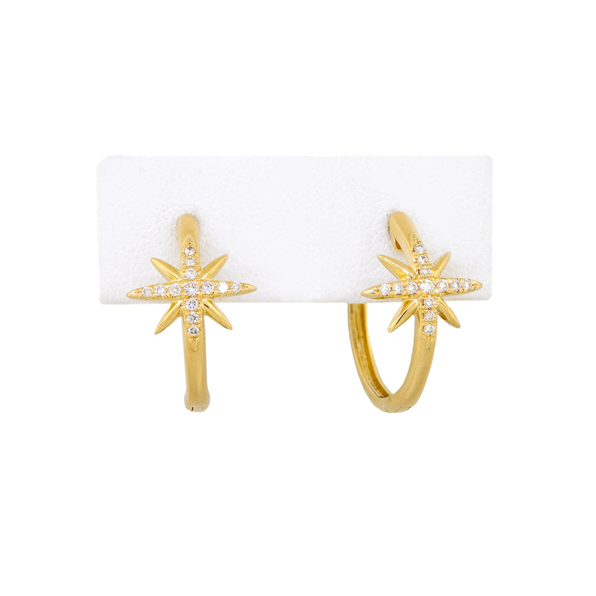 Gabriel & Co. 14k yellow gold, 15mm Diamond Star Huggies