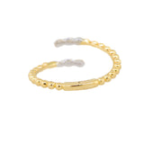 Gabriel & Co. 14k yellow gold, Bujukan Bead Diamond Bypass Bead Ring