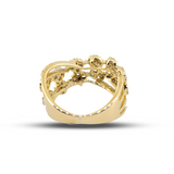 Fancy Diamond Criss-Cross Ring 18KY