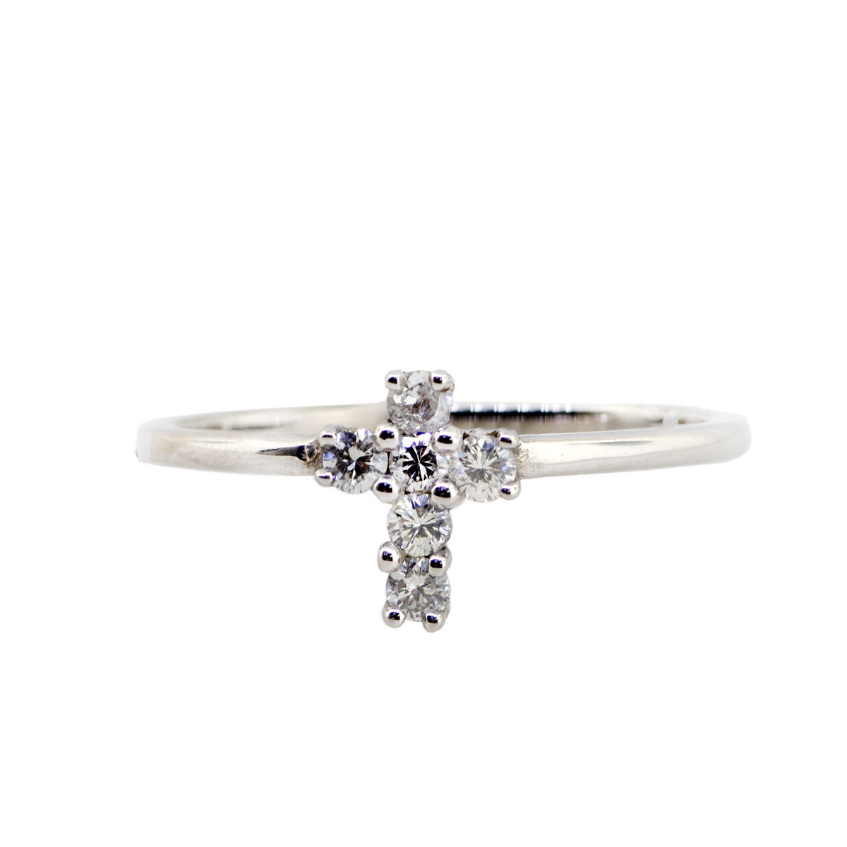 14KW 1.60gm Diamond Cross Ring