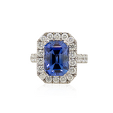 14KW 7.40gm Sapphire & Diamond Ring