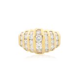 14KY 9.20gm 7-Row Diamond Ring