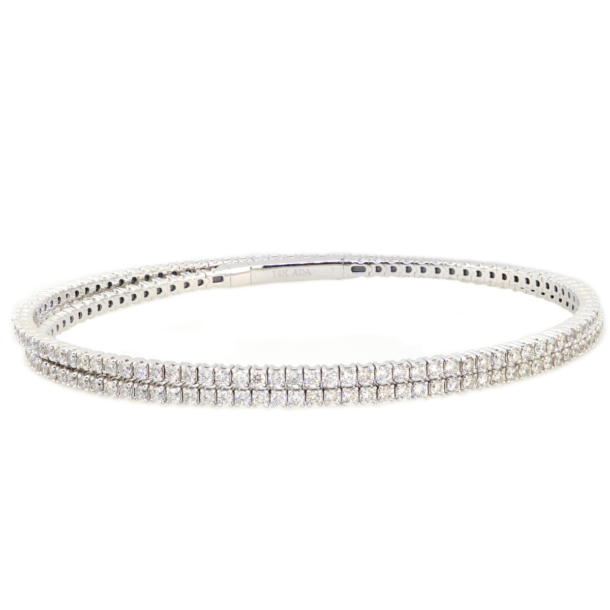 14KW 10.90gm Diamond Double Bangle Bracelet