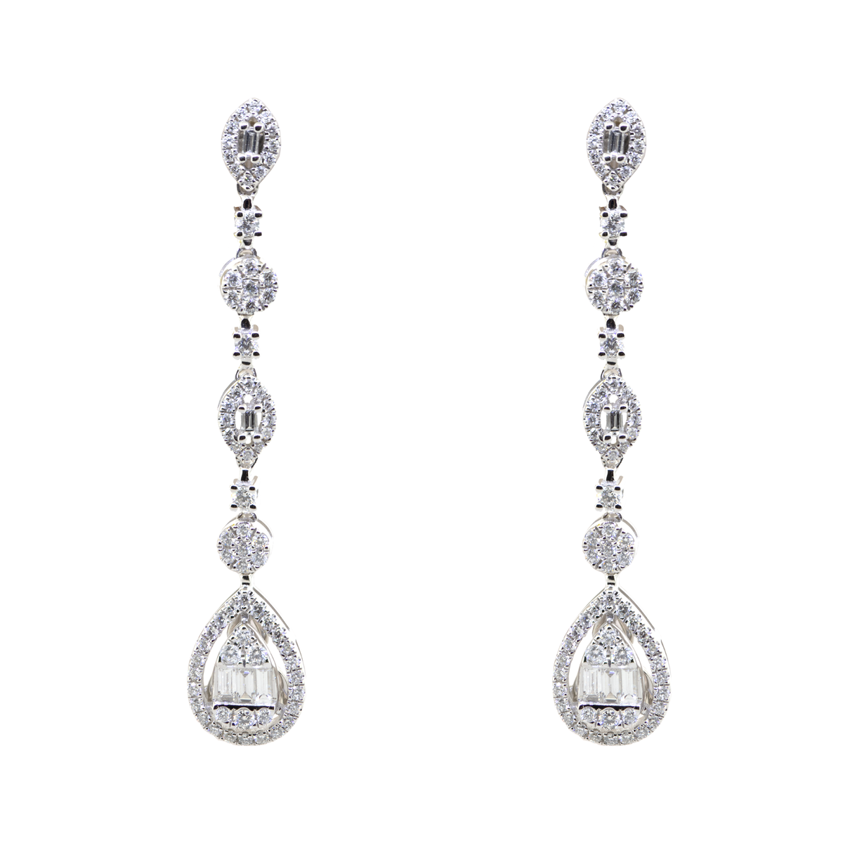 Beautiful 14K Diamond Dangle Earrings