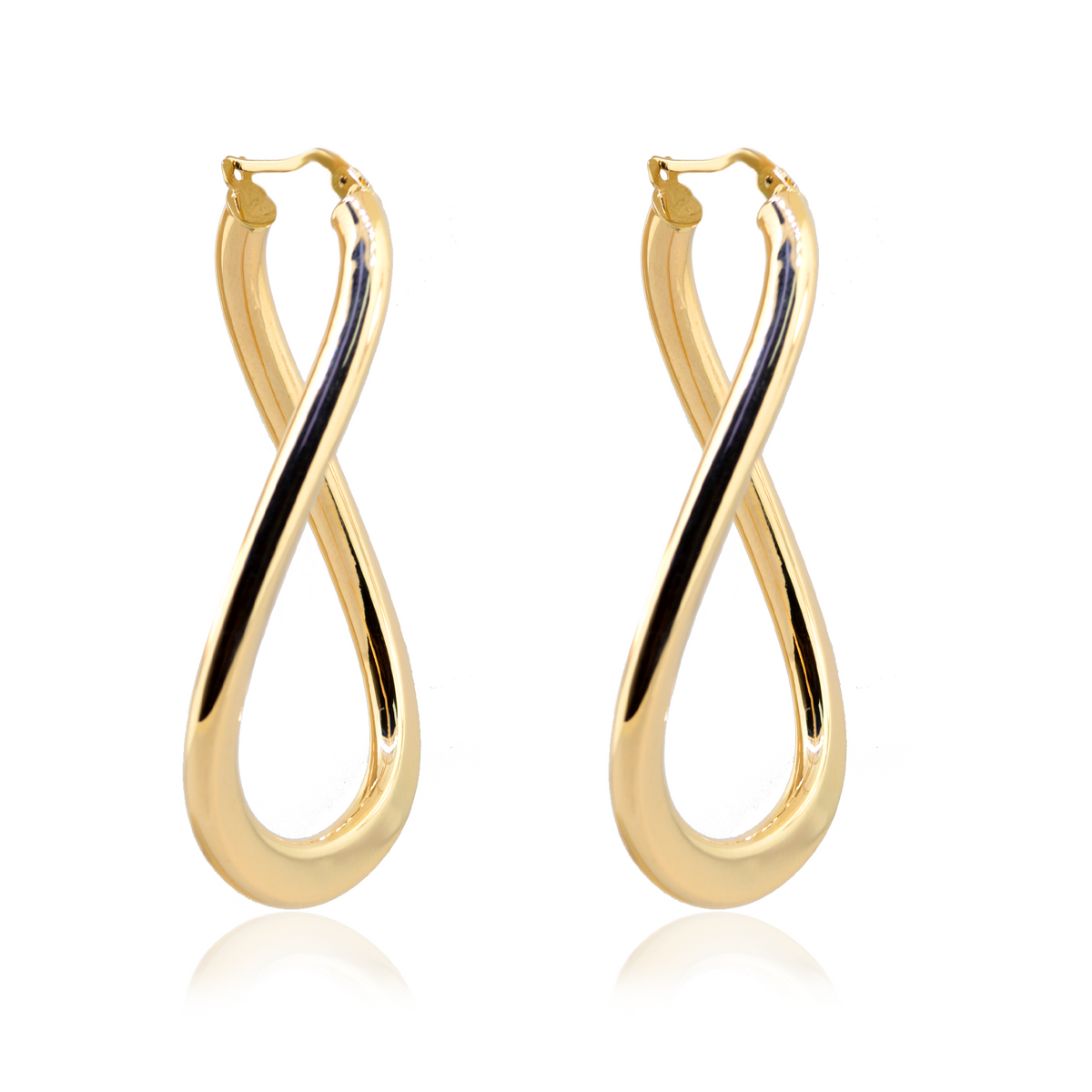 14KY Fancy Twisted Hoop Style Earrings