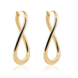 14KY Fancy Twisted Hoop Style Earrings