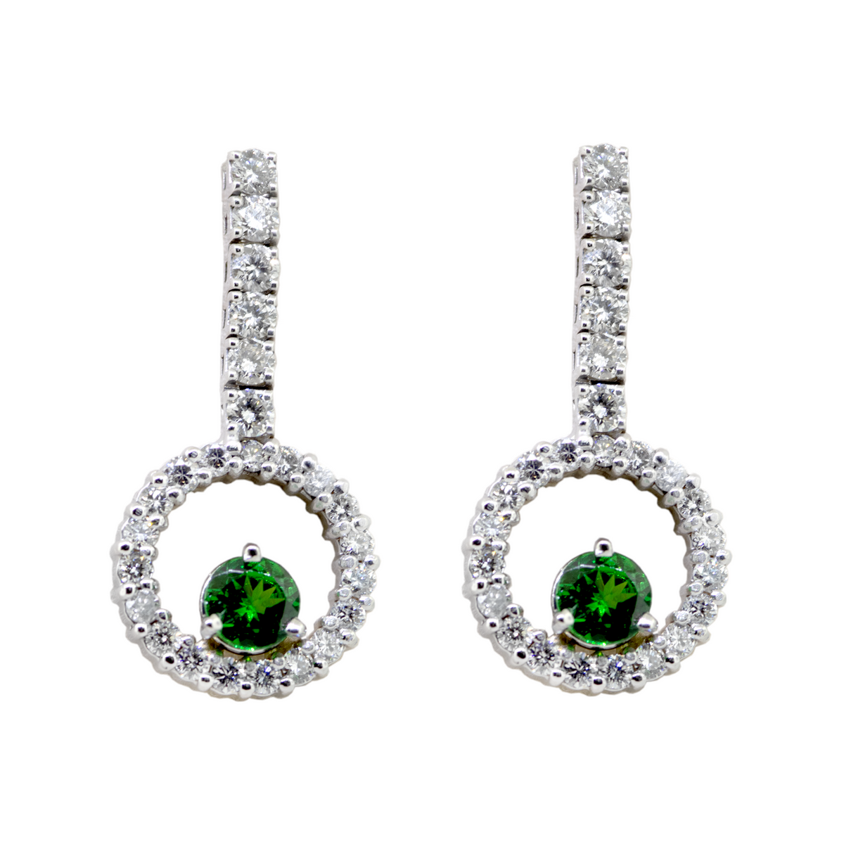Fancy Diamond & Tsavorite Earrings