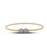 14KY Bujukan Split Cuff Bracelet with Pave Diamond Squares
