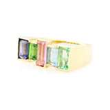 Jon Paul Original 14kt yellow Multicolor 5-Stone Step Ring