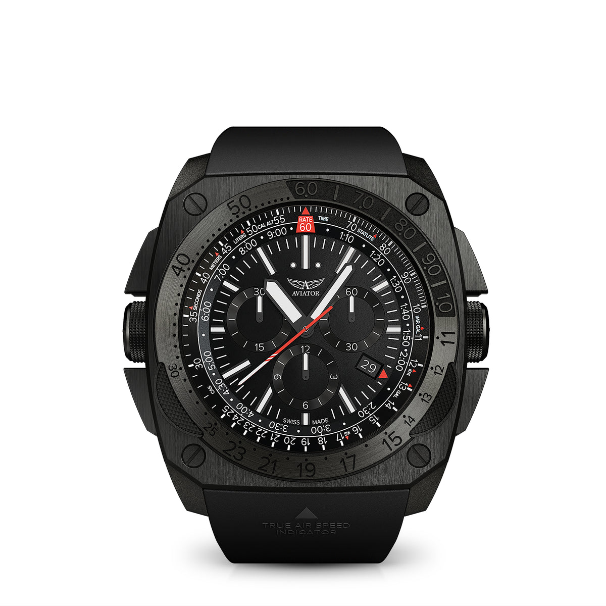 Aviator MIG-29 SMT watch with black rubber strap