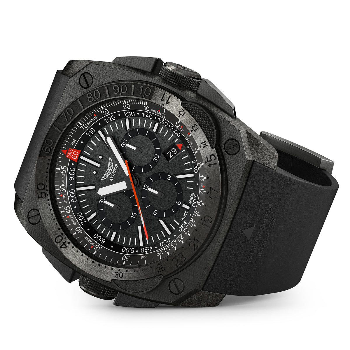 Aviator MIG-29 SMT watch with black rubber strap