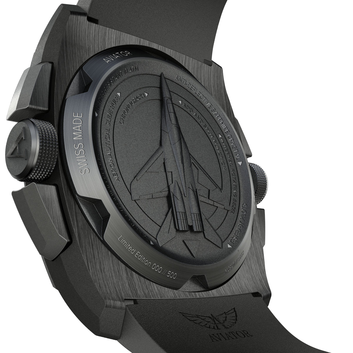 Aviator MIG-29 SMT watch with black rubber strap