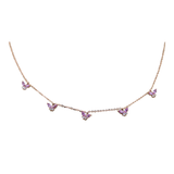 18K Rose Gold Pink Sapphire & Diamond Butterfly Necklace