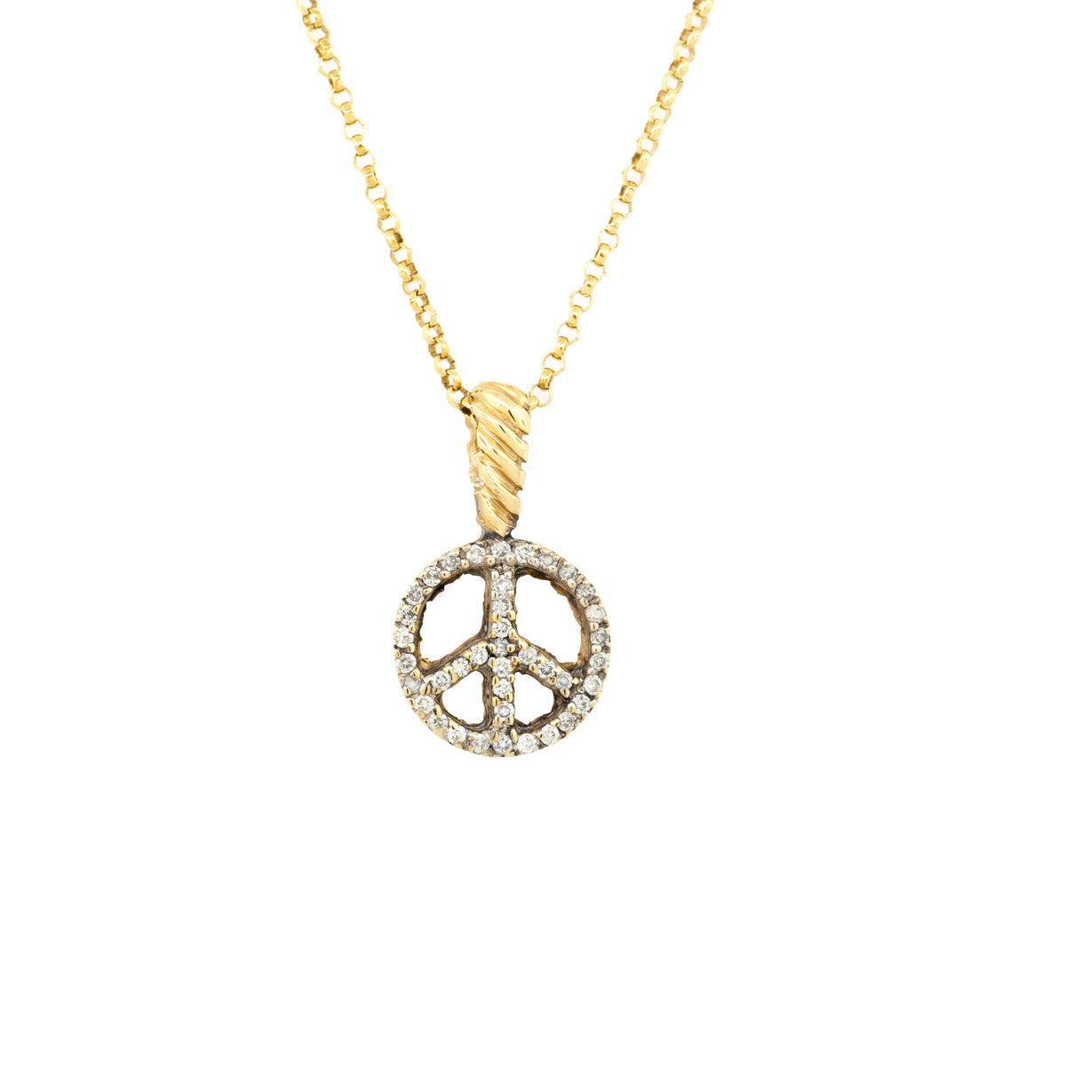 Diamond Peace Sign Pendant