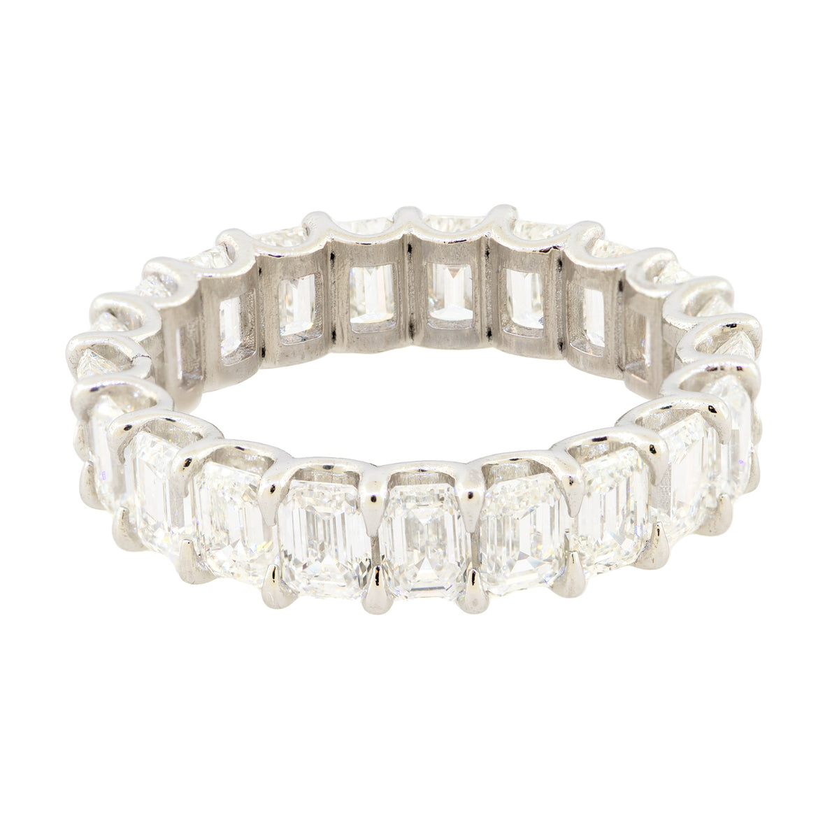 Platinum Emerald Cut Diamond Eternity band