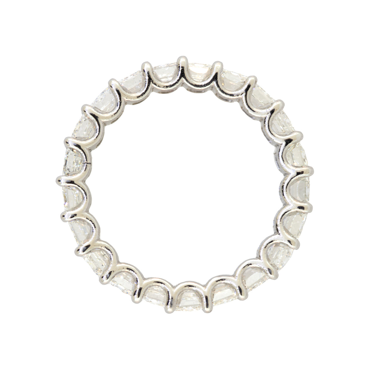 Platinum Emerald Cut Diamond Eternity band