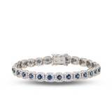 14K White Gold Sapphire & Diamond Fancy Bracelet