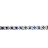 14K White Gold Sapphire & Diamond Fancy Bracelet