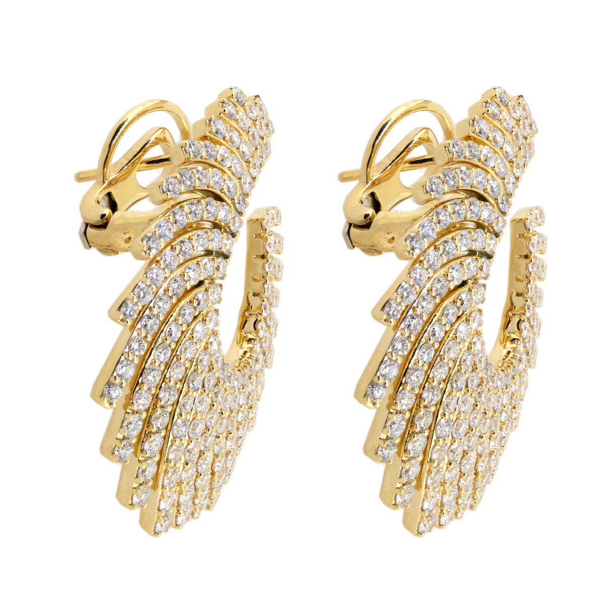 18KY Fancy Diamond Sunburst Earrings
