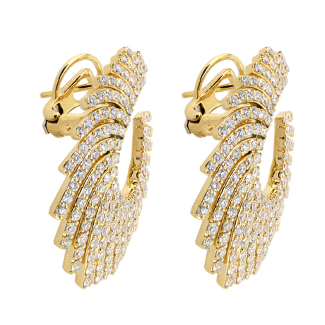 18KY Fancy Diamond Sunburst Earrings