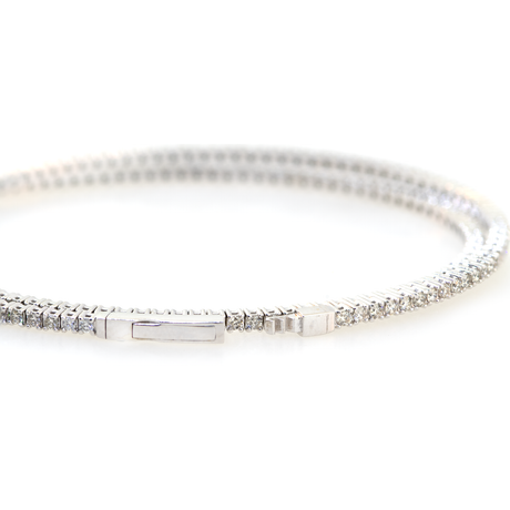 14KW 10.90gm Diamond Double Bangle Bracelet