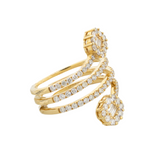 18K Yellow Gold Fancy Diamond Bypass Ring