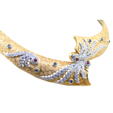 Unique Fancy Diamond Collar Necklace