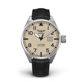 Aviator Airacobra P42 watch with brown leather strap