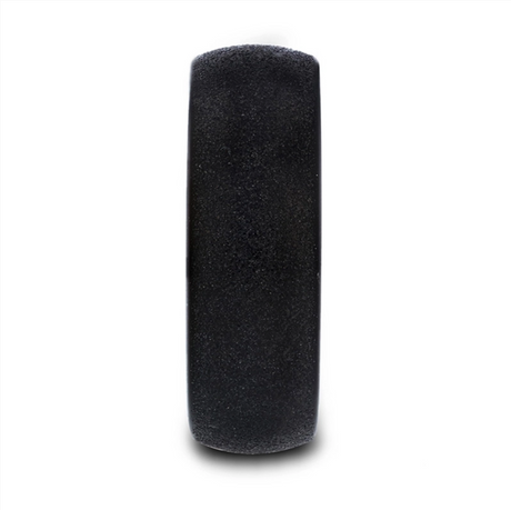 Obsidian Domed Black Tungsten Carbide Ring with Sandblasted Crystalline Finish