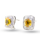 14KW Yellow Sapphire & Diamond Earrings