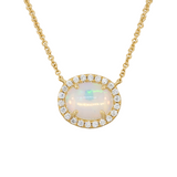 Opal & Diamond Pendant Necklace